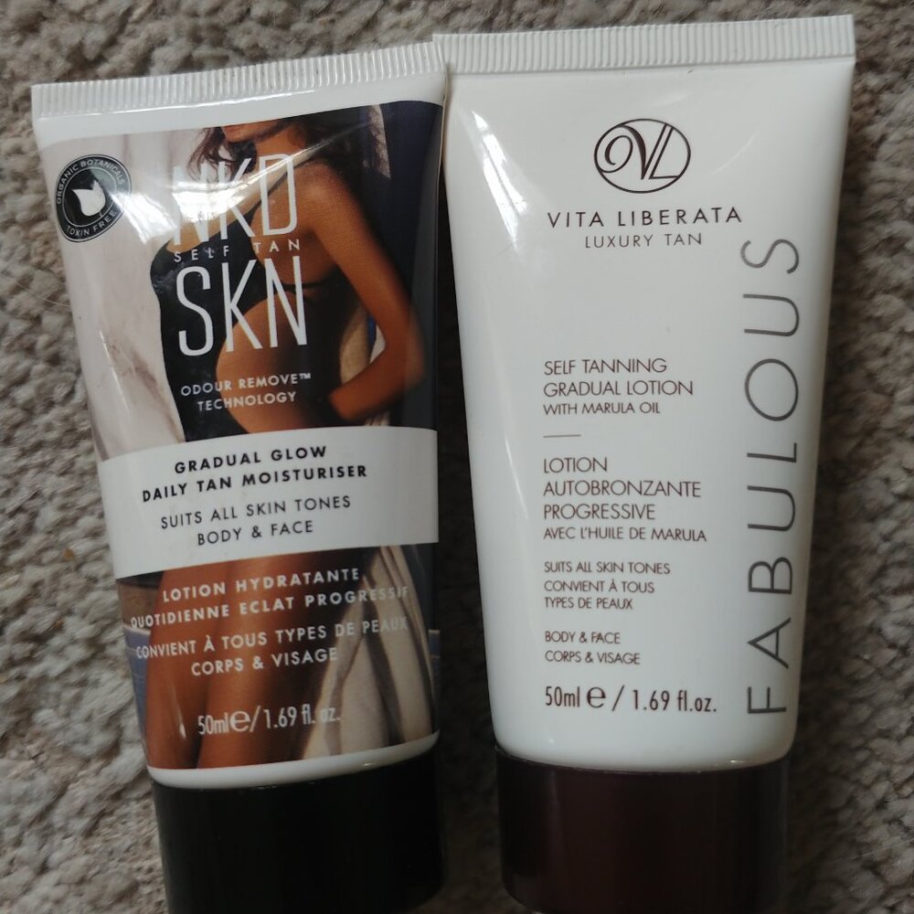 Bundle of NKD SKN Self Tan Gradual Glow Daily Tan Moisturiser & Vita Liberta